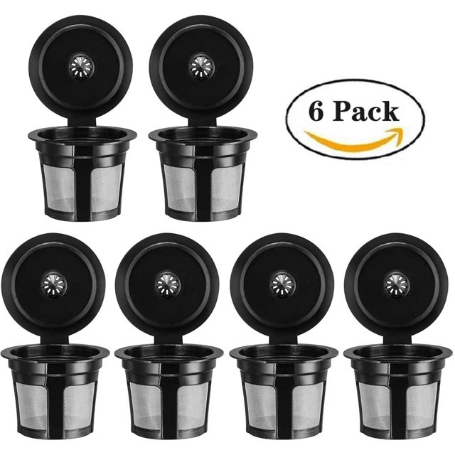 Amerteer 6 Pack Reusable K-Cups for Keurig 1.0 and 2.0 Brewers | Eco-Friendly Universal Fit Refillable Single Cup Coffee Filters | Stainless steel Mesh Filter