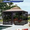 thumbnail image 4 of Mosquito Netting for Gazebo Canopy, Replacement Screen Walls Netting with Slip Rings, 4-Door Zipper, Easy to Install Black (Net On, 4 of 7