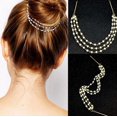 thumbnail image 2 of Punk Hair Cuff Pin Clip 2 Peines Multicapa Borlas Cadenas de perlas artificiales Decorar Pinza para el cabello Sombreros Brim Clips Boho Meatball Head Accesorios TUNC Sencillez, 2 of 5