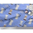 thumbnail image 3 of Soimoi Blue Cotton Voile Fabric Coffee Maker & Mixer Jar Kitchen Printed Fabric 1 Yard 42 Inch Wide, 3 of 3