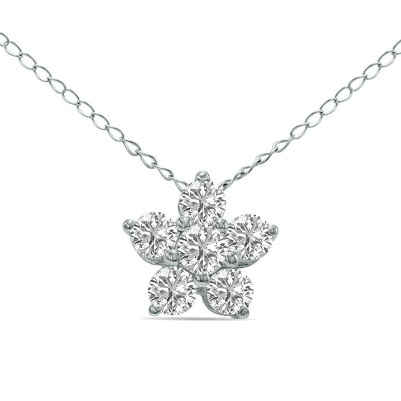 SZUL Women's 1/2 CTW Star Lab Grown Diamond Pendant in 10K White Gold (F-G Color, VS1- VS2 Clarity)