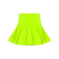 thumbnail image 4 of Runhomal Kids Girls High Waist Flared Ruffle Skirts with Shorts Latin Dance Ballroom Tango Cha Cha Practice Skirts Fluorescent Green 160, 4 of 7