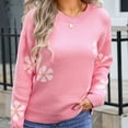 thumbnail image 2 of SHTXOZHI Womens Long Sleeve Crewneck Sweaters Fall Winter Cute Knitted Pullover Tops, 2 of 4
