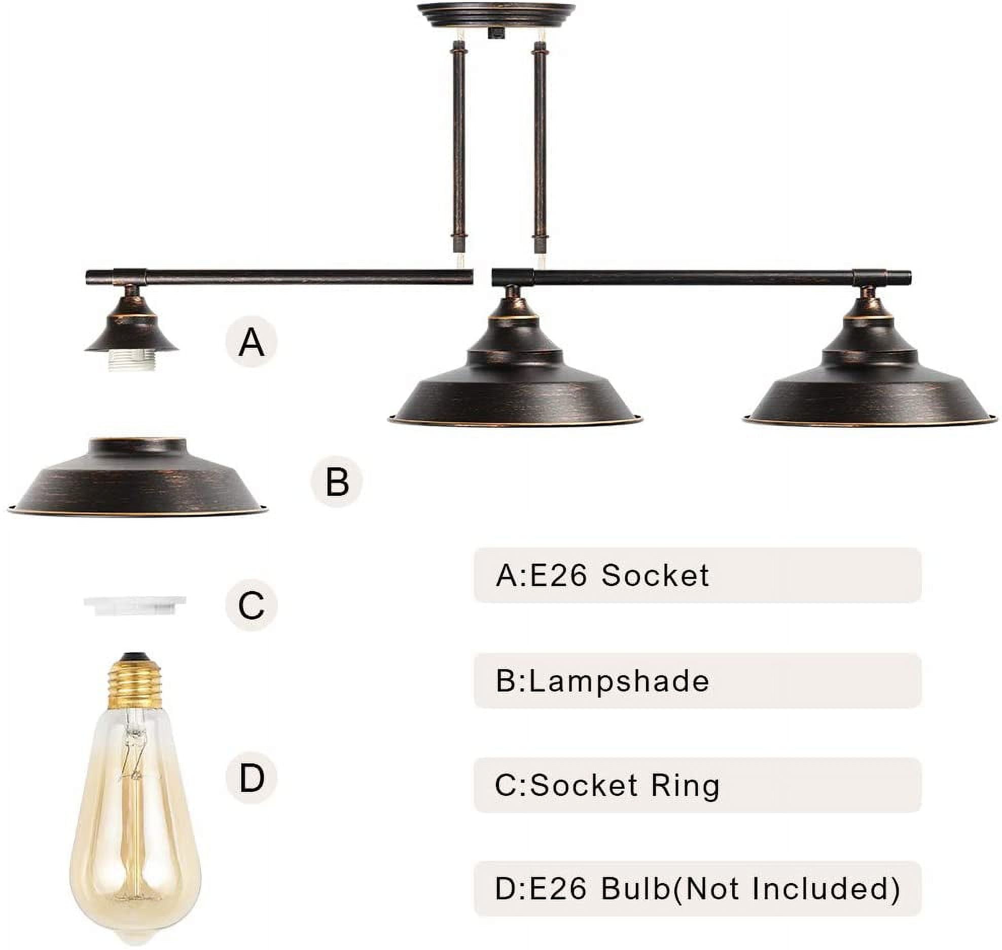 Oumilen 3-Light Oil Rubbed Bronze Vanity Light with Brown Metal Shades
