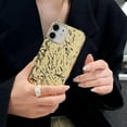 thumbnail image 2 of Compatible for iPhone 12 & 12 Pro Case Cute Glitter Fashion Women Girly Luxury Tin Foil Pleated Design Phone Cases 3D Gold Silicone Electroplated Sparkly Slim Soft Glossy Cover 6.1 Inch, 2 of 15