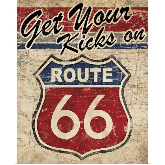 Great BIG Canvas | Rolled N Harbick Poster Print entitled Route 66 II