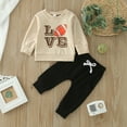 thumbnail image 2 of TAIAOJING Baby Boy Fall Winter Clothes Toddler Girls Long Sleeve Letter Cartoon Rugby Football Prints T Shirt Pullover Tops Pants Outfits, 2 of 7