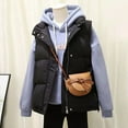 thumbnail image 6 of Winter Women Vest Coat Thickened Padded Zipper Closure Stand-up Collar Sleeveless Waistcoat Solid Color Winproof Heat Retention Outdoor Down Coat, 6 of 8