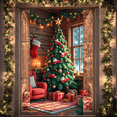 thumbnail image 6 of Festive Holiday Decoration Christmas Ornament Photography Backdrop for Indoor Home Celebration Winter Event Family Gathering, 6 of 9