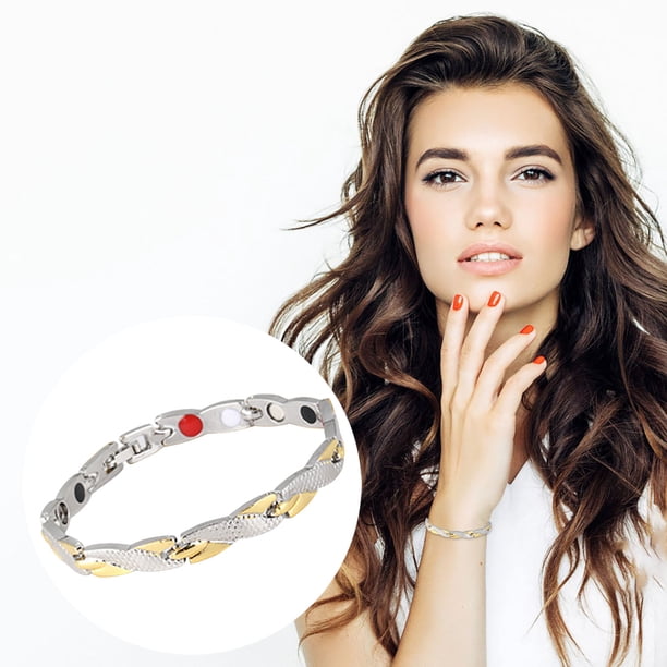Pulseras para mujer, regalos para mujer, pulsera con patrón, pulsera de magnetoterapia, joyería, pulsera de pareja de 7 mm de ancho, pulsera pequeña.