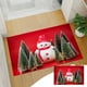 thumbnail image 4 of Alfombra Navideña Roja con Diseño de Papá Noel y Árbol de Navidad, de Terciopelo Coral, Ideal para La Entrada, El Dormitorio, La Sala de Estar, La Cocina o Como Decoración Del Hogar., 4 of 7