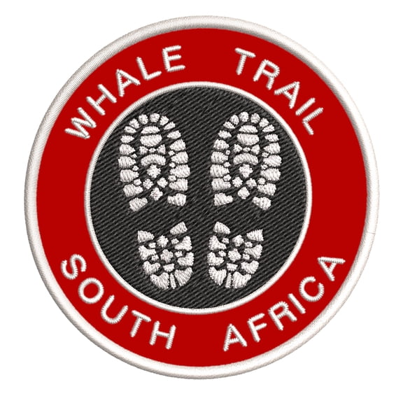 Go Trekking! At Whale Trail, South Africa 3.5 Inch Iron Or Sew On Embroidered Fabric Badge Patch Hiking Trails Iconic Series