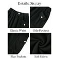 thumbnail image 4 of Happy Cherry Girls Baggy Cargo Pant Parachute Trousers Kids Wide Leg Jeans Elasticated Sweatpants 13-14 Years Black, 4 of 6