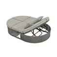 thumbnail image 4 of Miekor Outdoor Sun Bed Patio 2-Person Daybed with Cushions and Pillows, Rattan Garden Reclining Chaise Lounge with Adjustable Backrests and Foldable Cup Trays for Lawn,Poolside, Gray W4US5AAE, 4 of 9