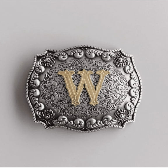 Western Initial Letter W Belt Buckle