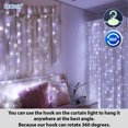 thumbnail image 6 of HXWEIYE 300LED White Fairy Curtain Lights for Bedroom, 3mx3m 8 Modes USB Plug in Window Christmas Led String Hanging Lights with Remote for Backdrop Wedding Party Home Garden Outdoor Indoor, 6 of 7