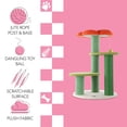 thumbnail image 3 of THE LICKER STORE Poppy 29" 3-Tier Modern Jute Flower Cat Tree with Dangling Toy, Orange/Green, CTR1007A, 3 of 9