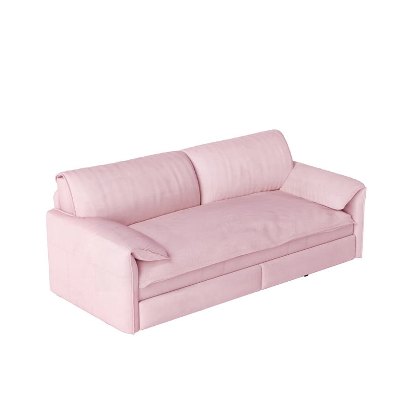 Convertible Queen Size Pull Out Sofa Bed, 3-in-1 Velvet Sleeper Sofa with Side Pocket, Modern 63.8'' Futon Couch for Living Room, Apartment