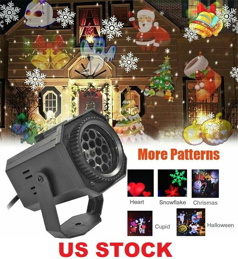 Christmas LED Moving Laser Projector Light Party Landscape Snowflake Lamp US 
