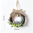thumbnail image 2 of Christmas Wreath 5.91 Inch Small Front Door Hanging Decoration with Gold Bell and Bow for Home Window Wall Indoor Holiday Ambiance, 2 of 6