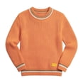 thumbnail image 5 of Cethrio Boys Knitted Sweaters, Pullover Long Sleeve Crew Neck Fashion Fall Winter Tops Orange Size 10-11T, 5 of 5