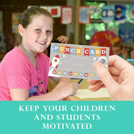 

Opolski 50Pcs Reward Cards Versatile Motivational Supportive Incentive Decorative Encourage Kids Gift Cartoon Animals Cute Bee Ladybug Designs Punch Cards for School