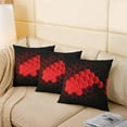 thumbnail image 4 of Erosebridal Black and Red Throw Pillow Cover 16x16, Honeycomb Hexagon Print Cushion Cover, 4 of 6