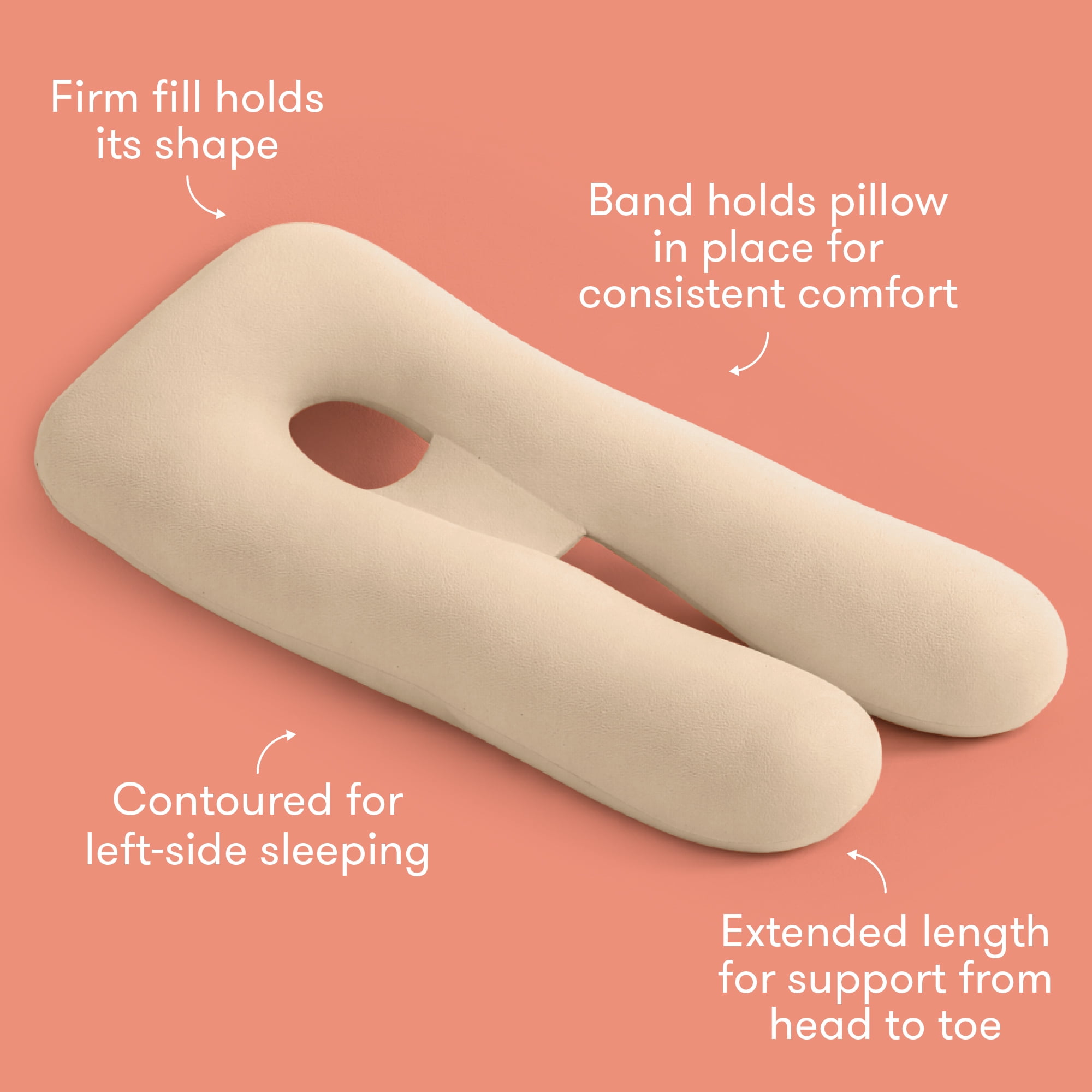 Frida Mom Full Body Support Pregnancy Pillow, Cooling Pregnancy Pillow,  Wraps Around for All Over Support, Extended Length to Support from Head to Toe, Easy to Clean, Breathable, Compact Storage Bag