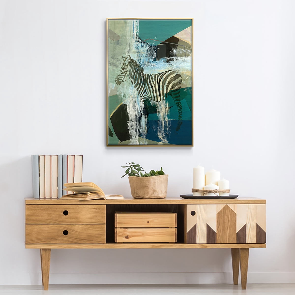 Crossing the Lines Framed Premium Gallery Wrapped Canvas - Ready to Hang - 17 x 25 - Gold Floating Frame