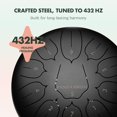 thumbnail image 4 of Handpan Panda Drum Plus, tambor de lengüeta de acero de 11" a 432 Hz, 4 of 7