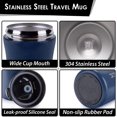 thumbnail image 5 of 2 In 1 Vacuum Insulated Hydra Coffee Mug - 400ml, Blue | Stainless Steel Travel Mug With 2 Drink Way - Hot & Cold With Lid & Reusable Straw, Spill Proof, 5 of 5