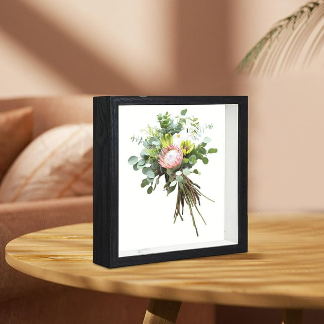 Shadow Box Picture Frame Dried Flowers Frame Dried Flower Display Box Shadow Boxes Display Cases for Bouquet Memorabilia Flowers Keepsake Black