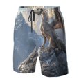 thumbnail image 4 of Logiee Silver Dragon Mountain Peaks Print Mens Swim Trunks Quick Dry Board Shorts,Breathable Hawaii Beach Shorts Swimwear Bathing Suits-3X-Large, 4 of 6