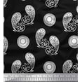 thumbnail image 1 of Soimoi Black polyester Crepe Fabric Floral & Paisley Print Fabric by the Yard 52 Inch Wide, 1 of 3