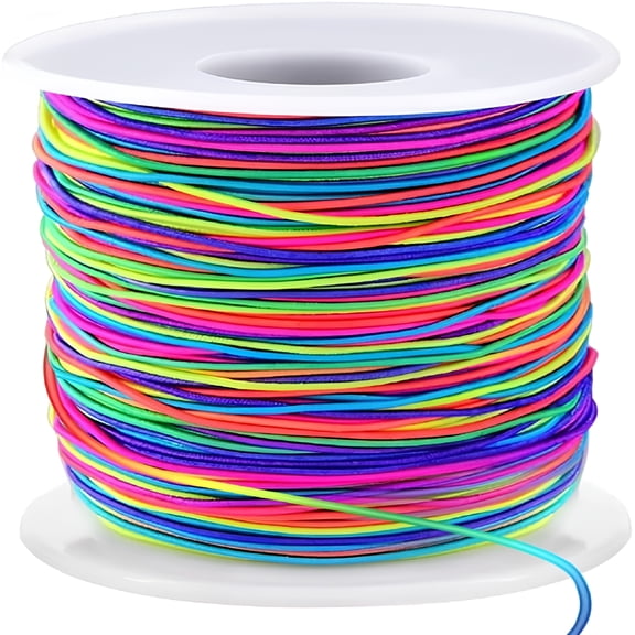 TUWAFE Elastic String for Bracelets,1mm x 330 Feet Sturdy Rainbow Elastic Cord for Jewelry Making,Necklaces,Beading and Crafts