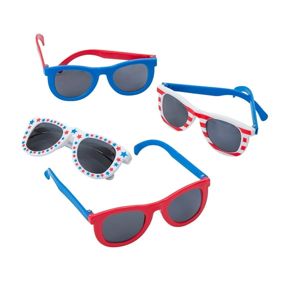 Fun Express Kids Patriotic Sunglasses, Bulk 50 Pc