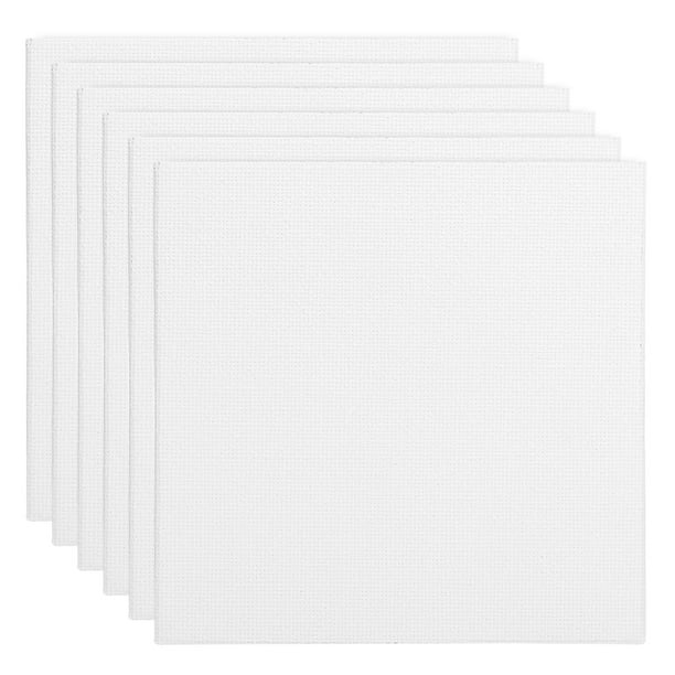 Tableros de lienzo de 4x4" para pintar, paquete de 6, 100% algodón, panel de lienzo en blanco estirado triple imprimado, delgado para pinturas acrílicas, al óleo, tempera, blanco