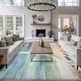thumbnail image 3 of 6'x9' Area Rugs, Coastal Beach Indoor Outdoor Area Rug for Living Room Bedroom, Summer Retro Starfish Wave Washable Bathroom Rugs Kitchen Floor Carpet Mats Home Decor Aesthetic, 3 of 8