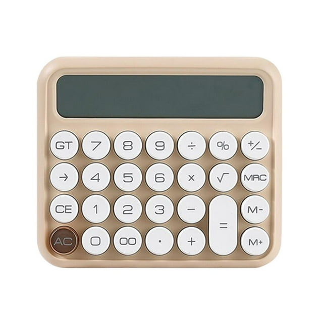 Cute Desktop Calculator Automatic Sleep Standard Calculator for Daily Use Office Khaki