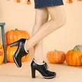 thumbnail image 2 of BLISSFUL STEP Women's Round Toe Platform Block High Heel Ankle Boots, 2 of 7