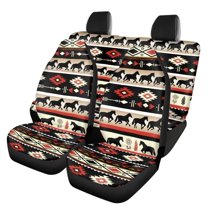 Jeiento Horse 4pcs Front and Rear Car Seat Cover Full Set for Men Aztec Tribal Saddle Blanket Seat Covers Ethnic Style Premium Polyester Seat Covers Universal Fit for Vehicles,Easy Install&Remove