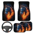 thumbnail image 2 of Pzuqiu Flame Automotive Floor Mats Easy Installation All Weather Vehicle Steering Wheel Protector Car Mats Set Dust Proof Car Interior Accessories Fashion for SUV, Vans,Sedan,Truck 5 Pcs, 2 of 6
