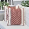 thumbnail image 2 of Cotton Woven Designer Throw Pillow Cover, Rust Brown & Off White, 20x20 inches | Square Cushion Covers with Geometric Design Set of 2, 2 of 7
