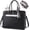 Black-1, variant on Laptop Tote Bag for Women, PU Leather Work Bag Waterproof Briefcase Handbag for Teacher Business with Silk Scarf