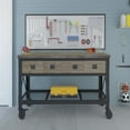 thumbnail image 3 of 72 In x 24 In. 3 Drawer Rolling Industrial Workbench with Wood Top Aged Espresso, 3 of 13