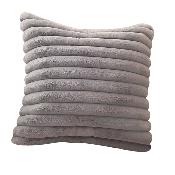 XIBUFE 2026 New Solid Striped Decorative Pillow 18"X18" Lumbar Pillow Double-Sided Throw Pillow Luxurious Cushion Home Decor for Sofa Bed Living Room,Gray