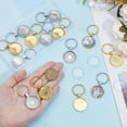 thumbnail image 3 of 20 Sets Cabochon Keychain Kit 2 Colors Alloy Round Bezel Pendant 25mm Trays Charms with Glass Cabochon 5.8cm DIY Cabochon Keychain, 3 of 9