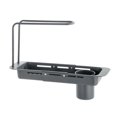 thumbnail image 4 of Paokuoon Sink Drain Rack Telescopic Drain Rack Set Large Capacity Stainless Steel Kitchen Sink Shelf Towel Organizer, 4 of 7