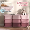 thumbnail image 5 of Qaba 29.5" 3 Tier Kids Storage Unit Dresser Tower w/ 9 Drawers, Pink, 5 of 9