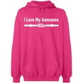 thumbnail image 2 of OXI Hoodie Sweatshirt - I Love My Awesome Wife, Basic Casual Hoodie for Men's and Women Fleece Hoodie Long Sleeve - Heliconia X-Large, 2 of 3